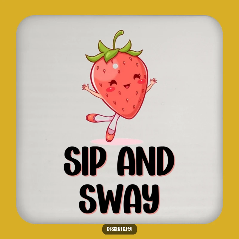 Funny Strawberry Ballet Coaster: Hilarious Bouncing Dancer Protector for Your Surfaces