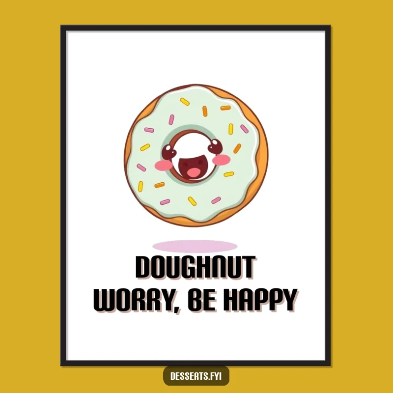 Funny Donut Somersault Art Print: Energetic Decor for Any Room