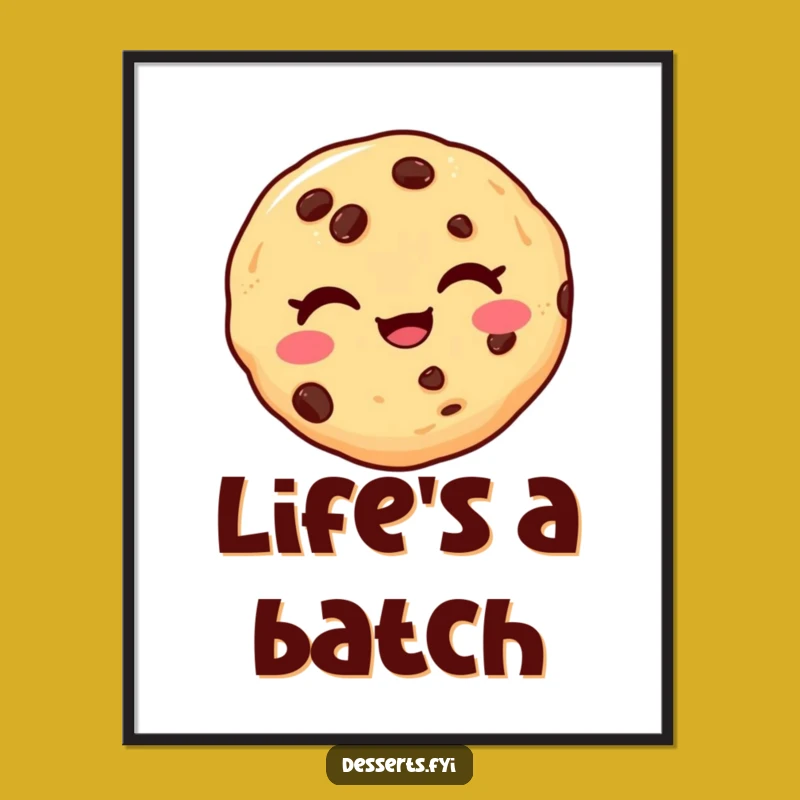 Funny Winking Cookie Poster: Playful Wall Art Gift for Sweet Decor Lovers