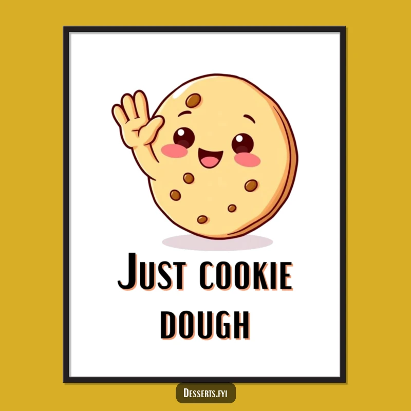 Funny Cookie Character Poster: Cheerful Wave Art for a Delightful Home Funny Gift