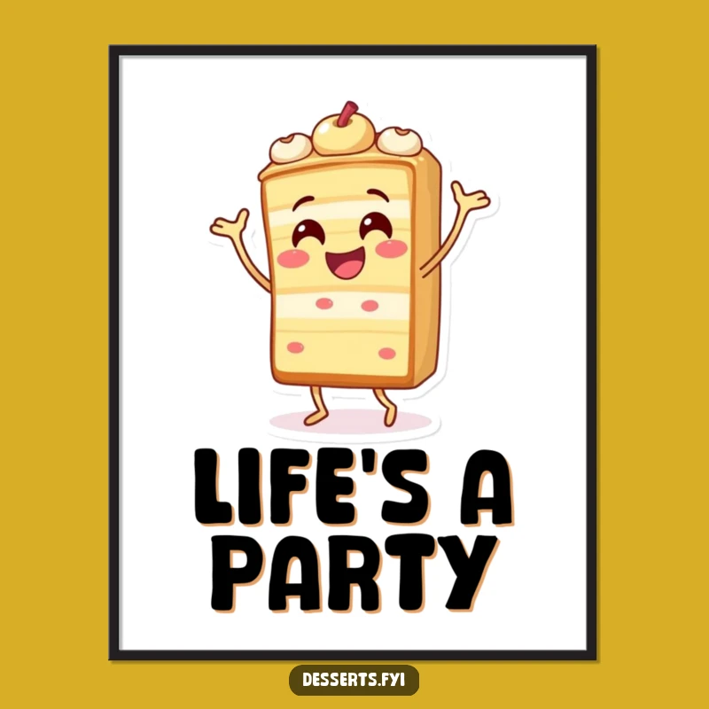 Funny Cake Dance Poster: Add Sweet Festivity to Your Walls, A Whimsical Funny Art Gift