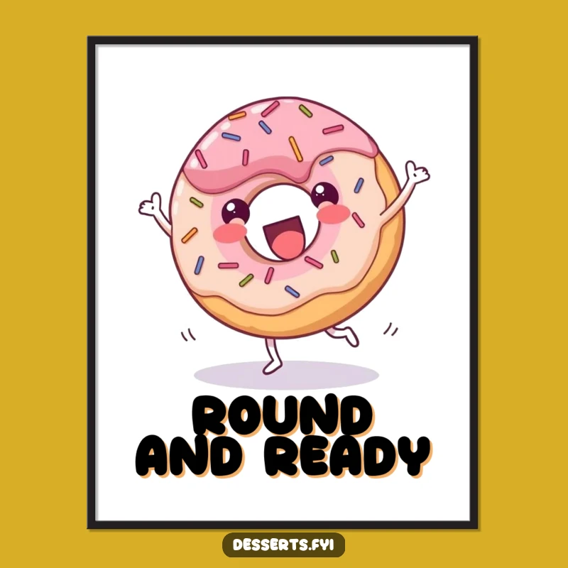 Funny Donut Cartwheel Poster: Joyful Wall Art for Treat Lovers & Energetic Souls!