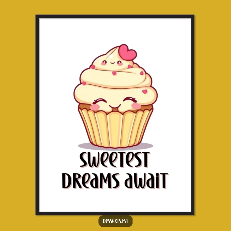 Funny Cupcake Hug Art Print: Sweet Decor for a Happy Home