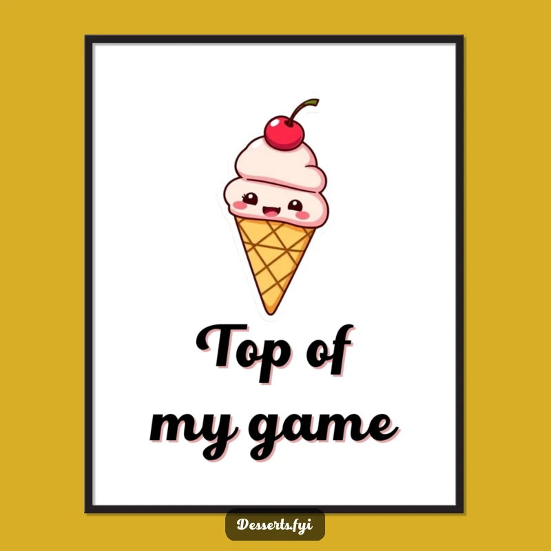 Funny Bouncing Ice Cream Poster: Cheerful Art for Your Walls