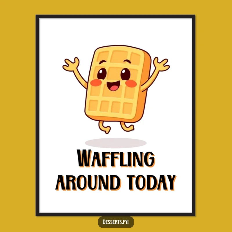 Funny Waffle Jumping Jacks Poster: Add Energetic Fun to Your Walls, A Whimsical Funny Art Gift