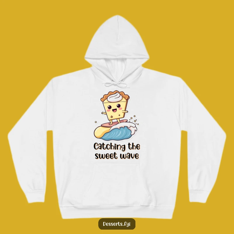 Cozy Funny Pie Character Custard Wave Hoodie - Warm & Whimsical