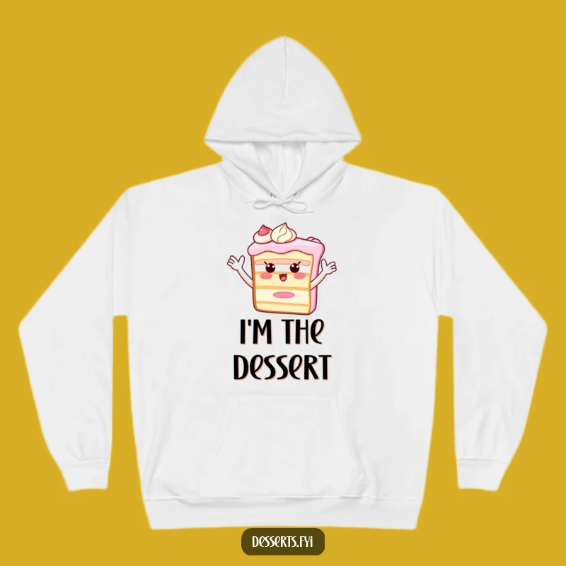 Cozy Funny Cake Slice Hoodie: Enthusiastic Frosting Arms Warm Hug - Gift Idea!