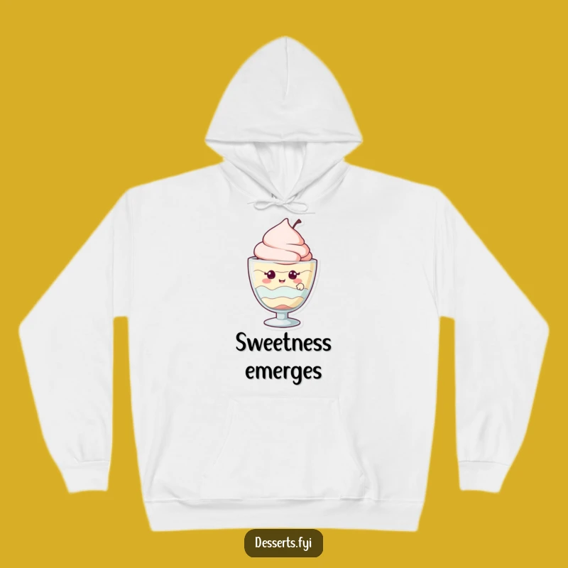 Cozy Funny Dessert Hoodie: Giggling Parfait Character, Ultimate Funny Gift