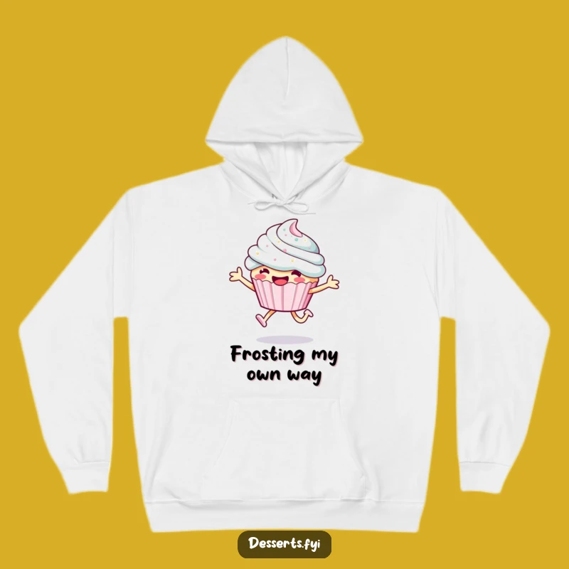 Funny Smiling Cupcake Hoodie: Cozy Frosting Leap Sweatshirt - Ultimate Funny Gift