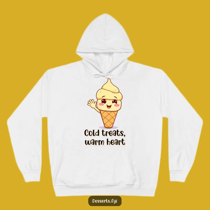 Funny Waving Ice Cream Hoodie: Stay Cool and Cozy with Sweet, Humorous Style