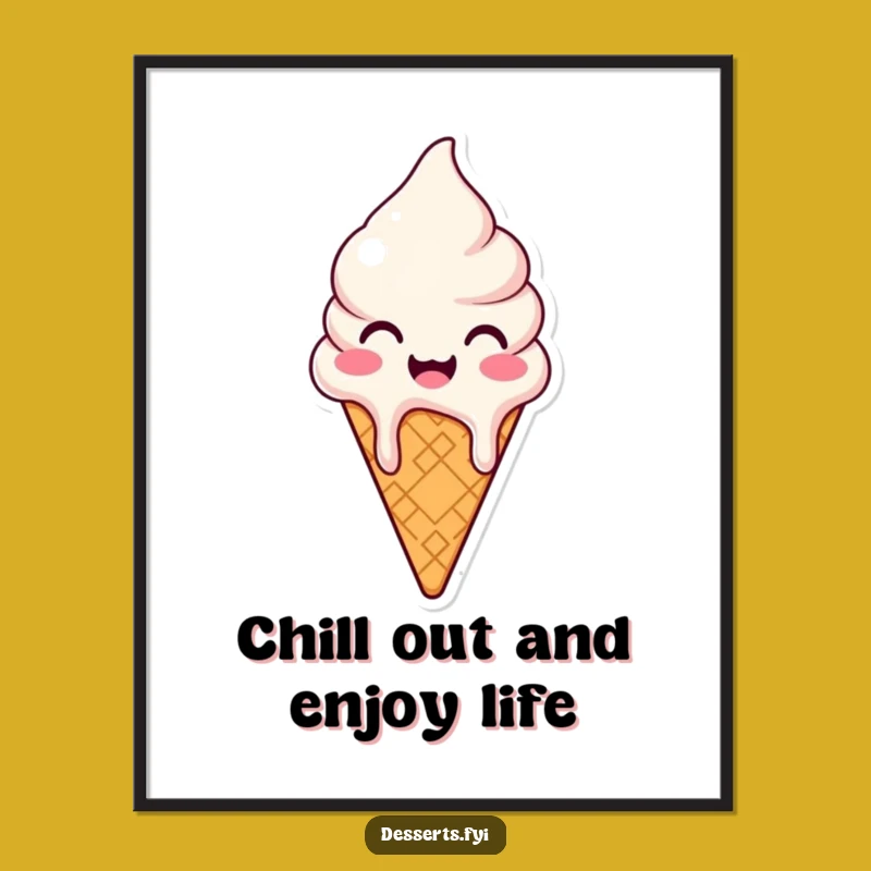Free Printable Ice Cream Wall Art - Cheerful Melting Downloadable Decor