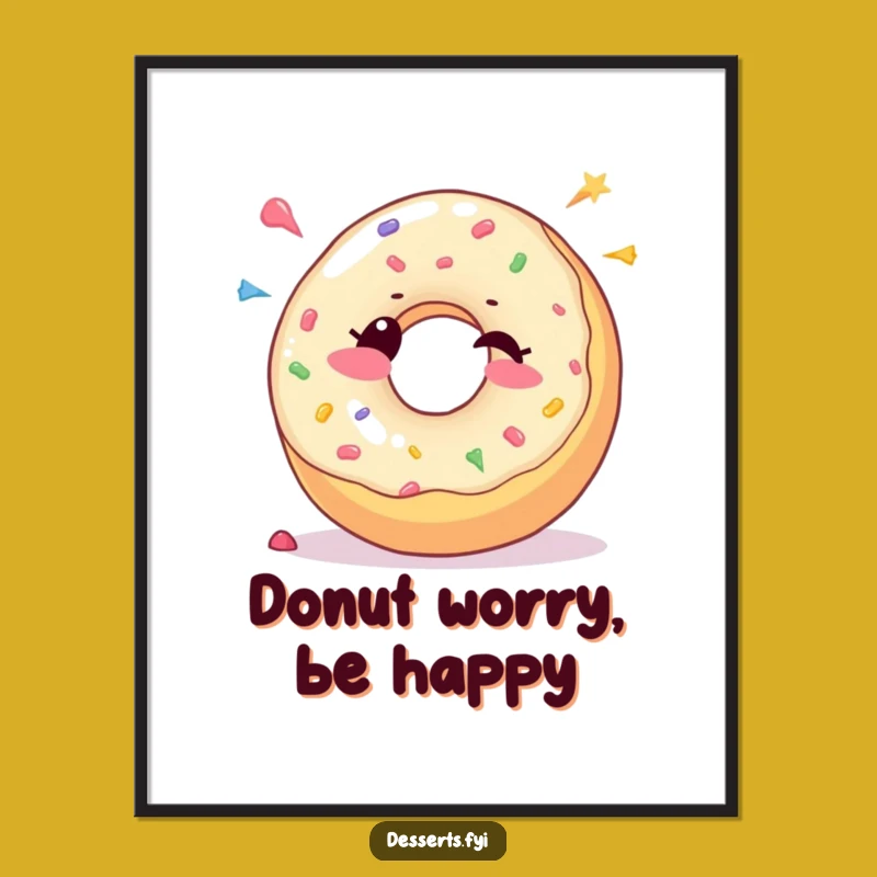 Free Printable Wall Art: Winking Donut, Candy Dots, Funny Decor Gift