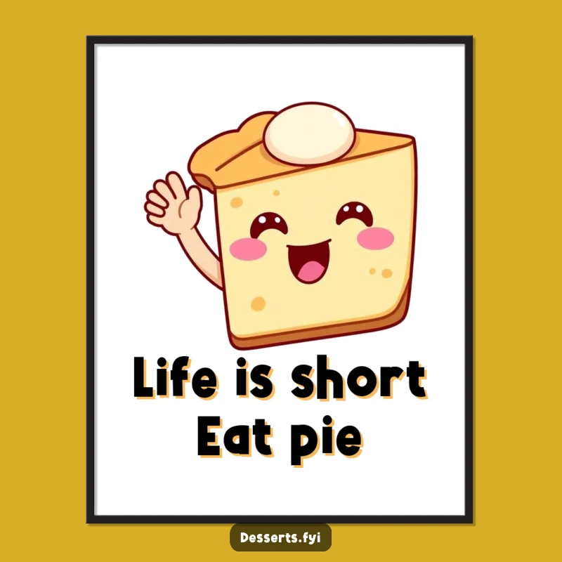 Free Printable Pie Wave Wall Art: Funny Downloadable Art for a Cheerful Home