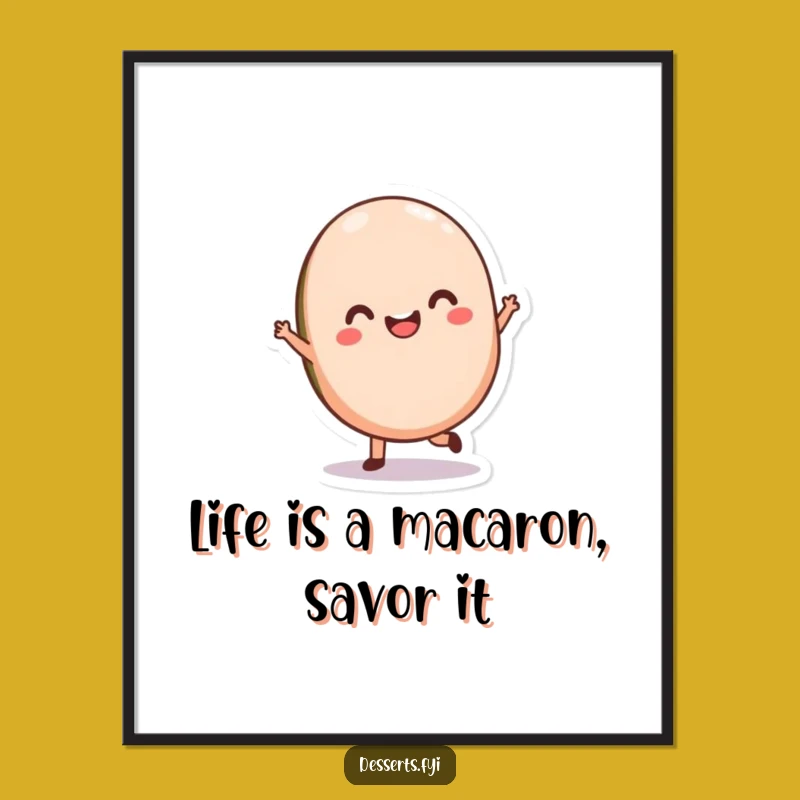 Funny Free Printable Macaron Wall Art - Cute Downloadable Decor Gift