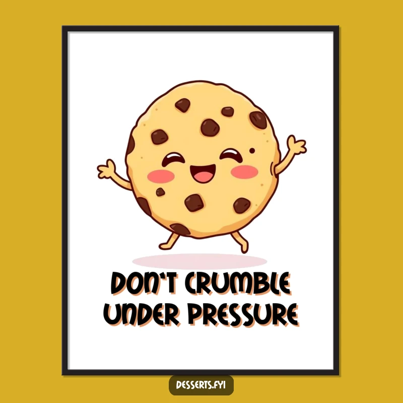 Funny Free Printable Wall Art: Dancing Cookie Downloadable Decor Gift