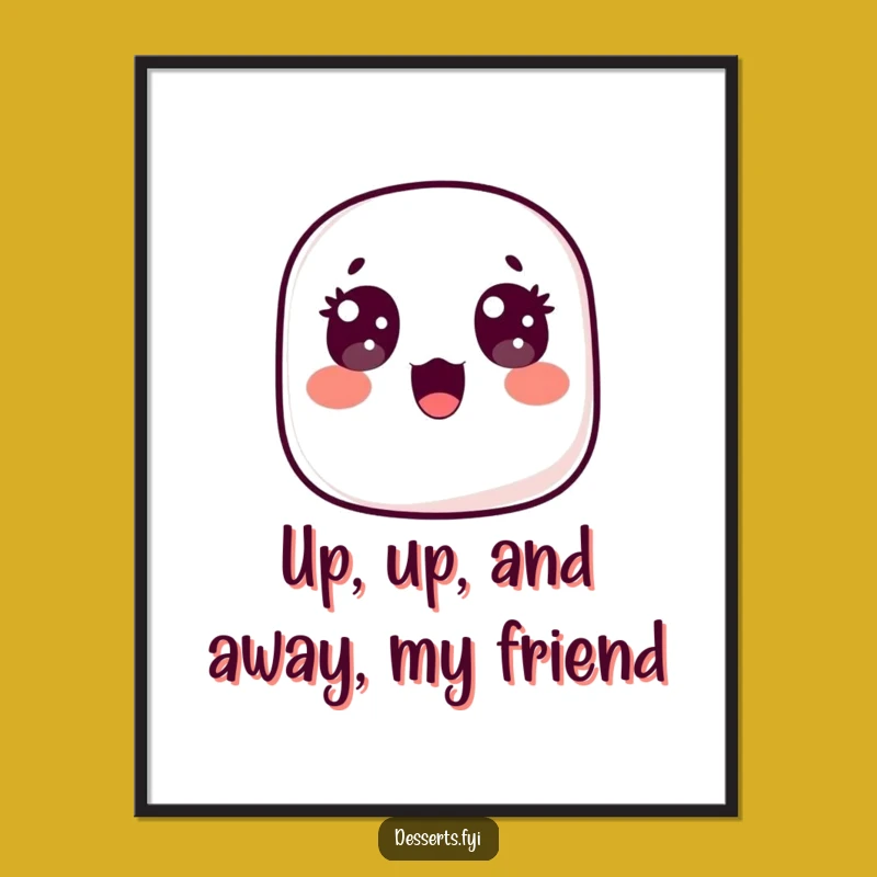 Funny Free Printable Wall Art: Surprised Marshmallow, Whimsical Downloadable Art for Your Home