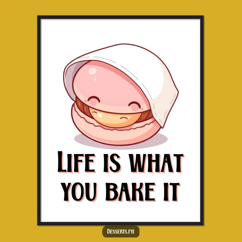 Free Printable Funny Macaron Art - Curious Treat Wall Decor Downloadable Gift