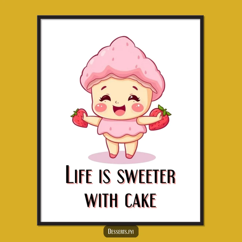 Sweet Free Printable Wall Art: Giggling Cake Spin - Whimsical Downloadable Decor