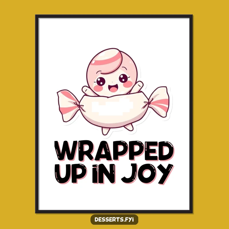 Funny Free Printable Wall Art: Bouncing Candy Character in Wrapper for Sweet Decor