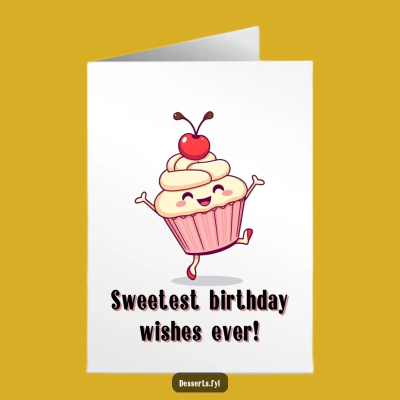 Free Printable Birthday Card: Cartwheeling Cupcake, Funny Sweet DIY Gift!