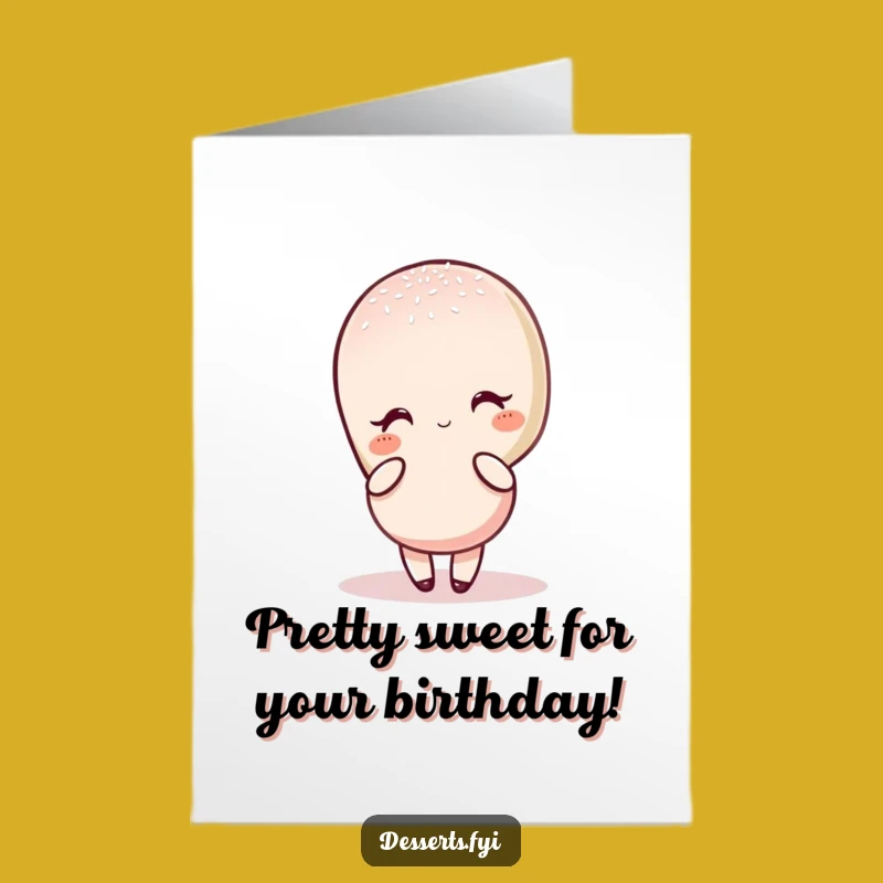 Free Printable Birthday Card: Elegant Macaron Posing, Downloadable Chic Funny Gift