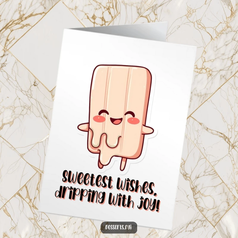 Funny Free Printable Birthday Card: A candy bar character melting with pure joy, an irresistible downloadable gift.