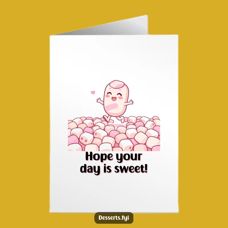 Free Printable Birthday Card: Happy Candy Character Skipping, Downloadable Funny Gift