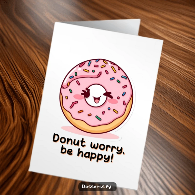 Funny Free Printable Birthday Card featuring a playful donut character with sprinkles winking, a sweet and humorous DIY gift.
