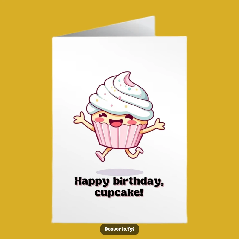 Free Printable Cupcake Birthday Card: Joyful Leap, Sparkly Frosting, Downloadable Gift