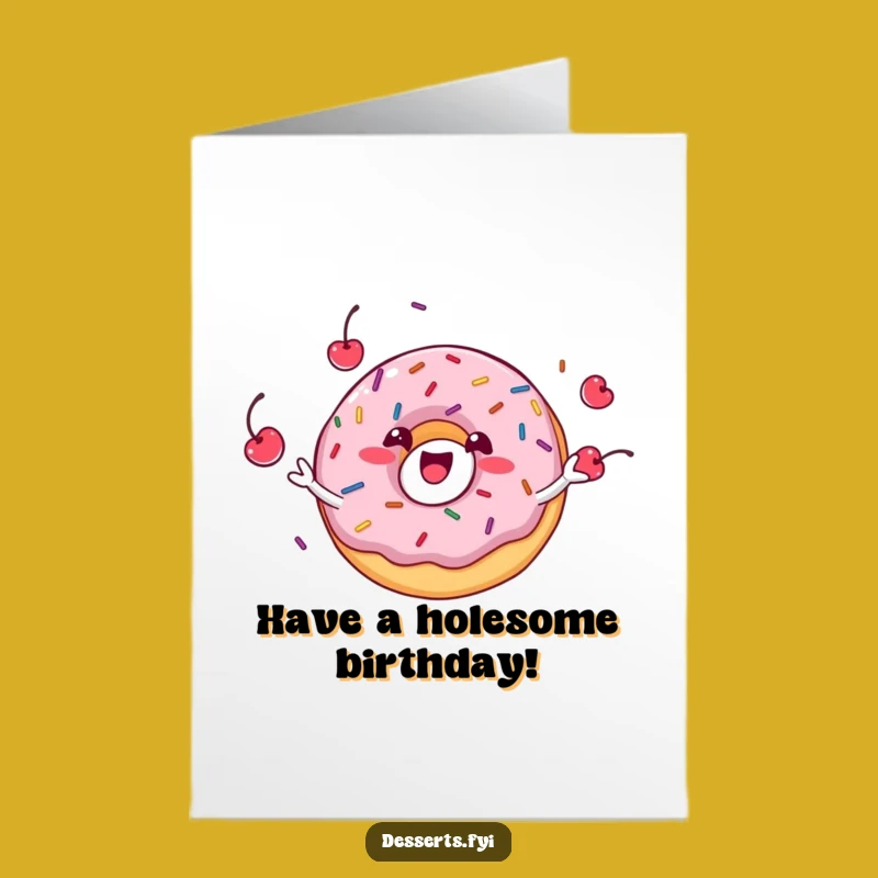 Free Printable Donut Birthday Card: Funny Juggling Donut Downloadable Gift