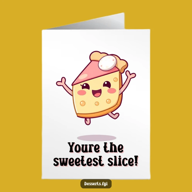 Free Printable Funny Birthday Card: Cheerful Pie Leaping for Joy, Fun Downloadable Gift