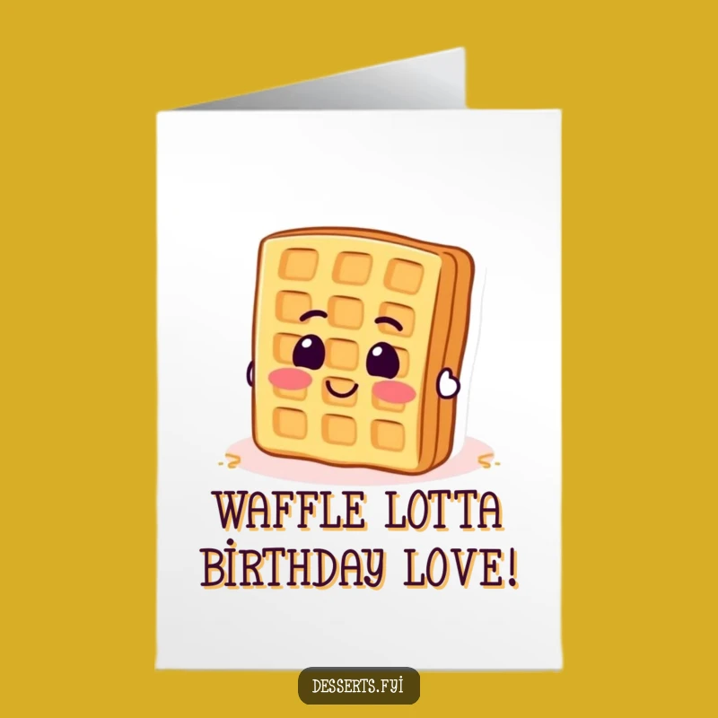 Free Printable Waffle Birthday Card: Funny Flip Enthusiast Downloadable Gift