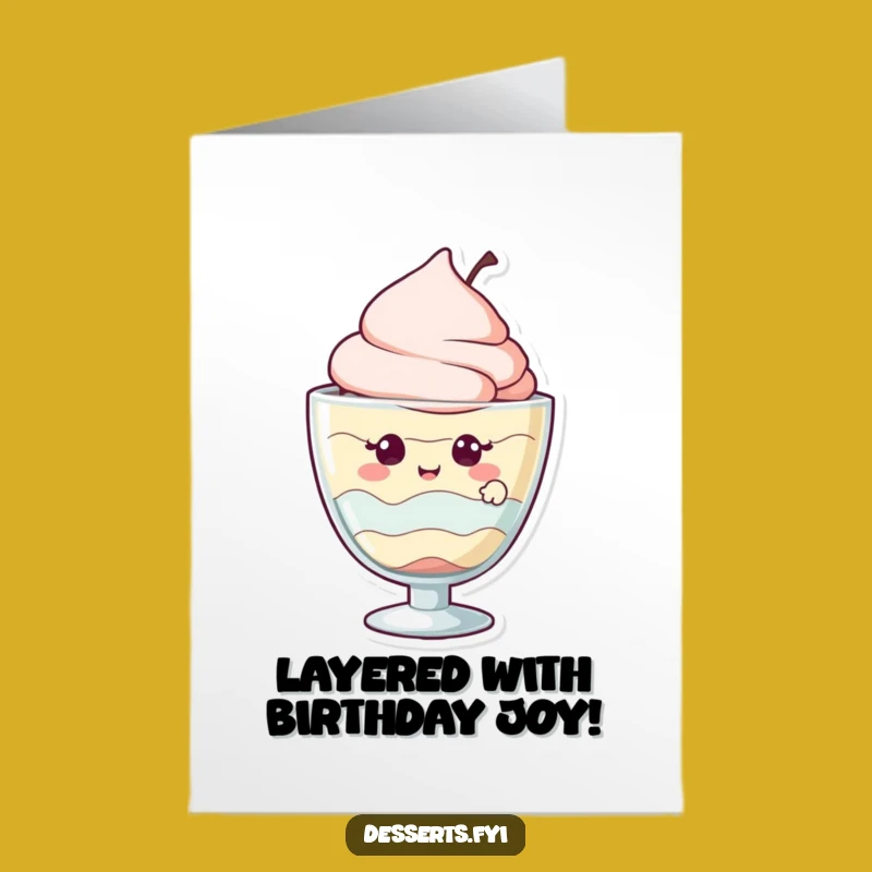 Funny Free Printable Birthday Card: Giggling Parfait Cheers for a Sweet Celebration!