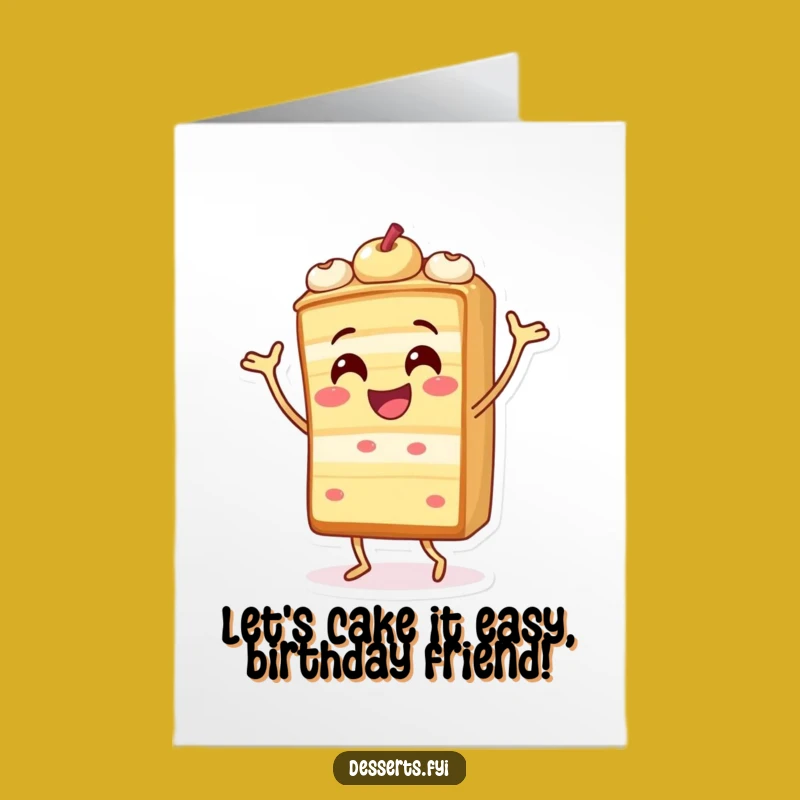 Funny Free Printable Birthday Card: Cake Dances, Downloadable Gift