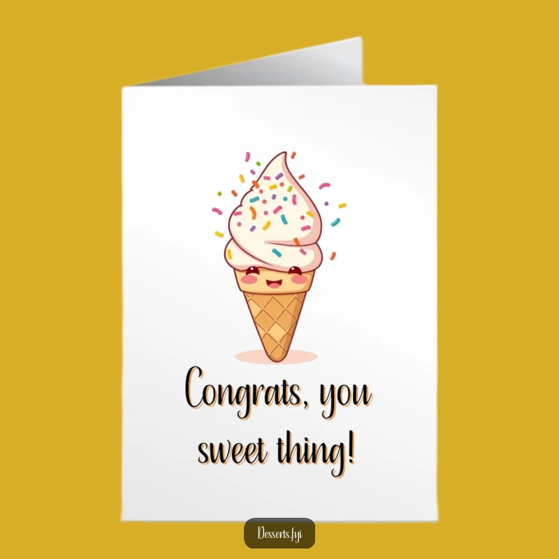 Free Printable Congrats Card: Giggling Ice Cream Sprinkle Shower, Humorous Downloadable Gift