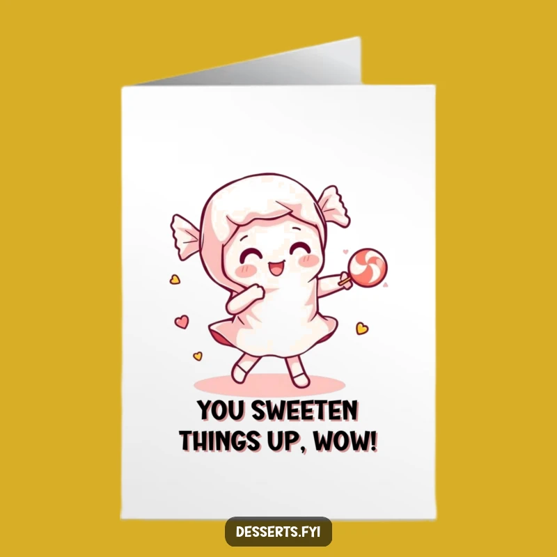 Free Printable Congrats Card: Candy Wrapper Dance - Sweet Celebration Downloadable Gift