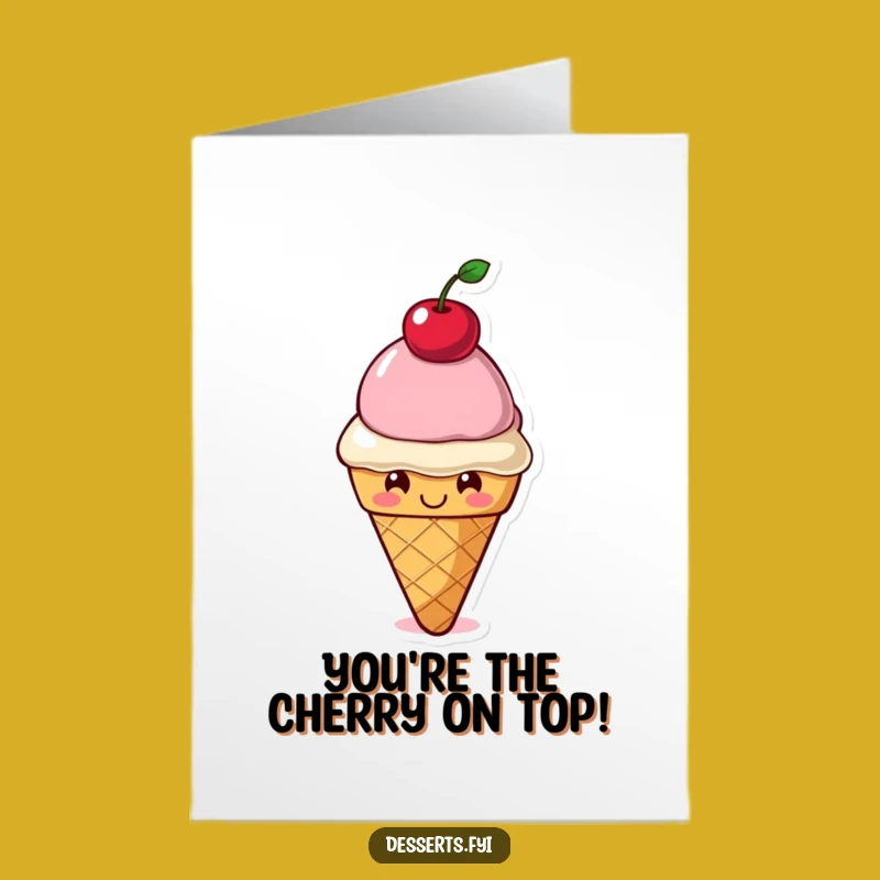 Free Printable Congrats Card: Cool Ice Cream Character for Your Sweet Success