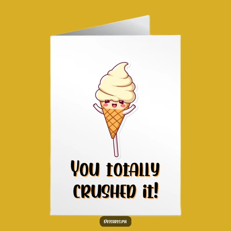 Free Printable Congrats Card: Ice Cream Success Spin! Funny Downloadable Gift