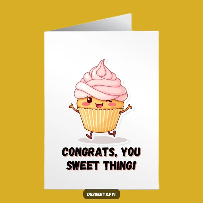 Free Printable Cupcake Congrats Card - Skipping Frosty Downloadable for Any Win