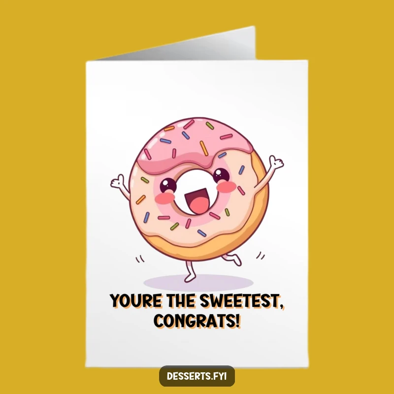 Free Printable Donut Congrats Card: Funny Cartwheel Dessert Downloadable