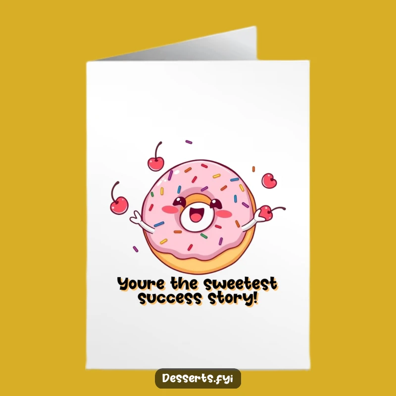 Free Printable Donut Congratulations Card: Funny Juggling Donut Downloadable Gift