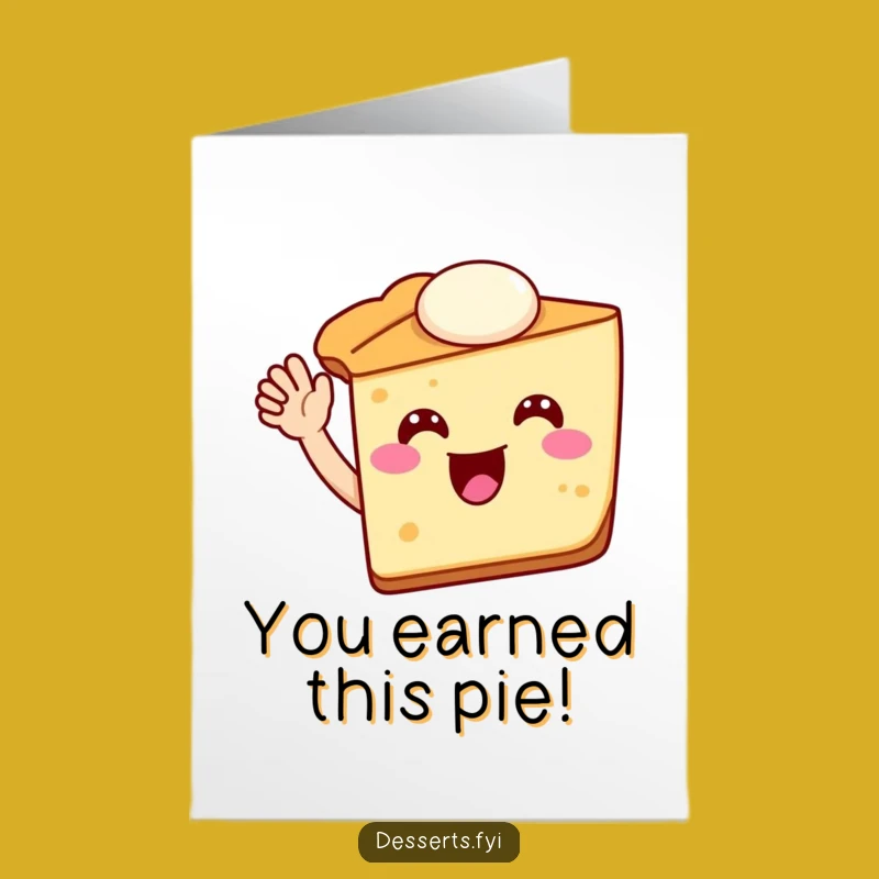 Free Printable Pie Congrats Card: Funny Downloadable Gift for Sweet Success