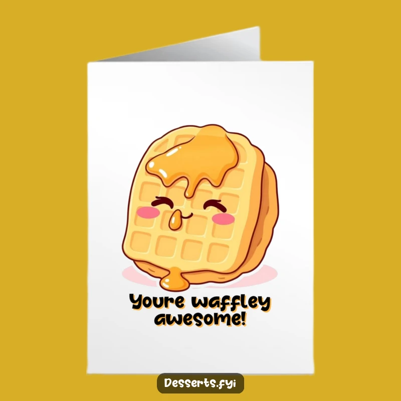 Free Printable Waffle Congrats Card - Cheeky Waffle Treat Downloadable Gift