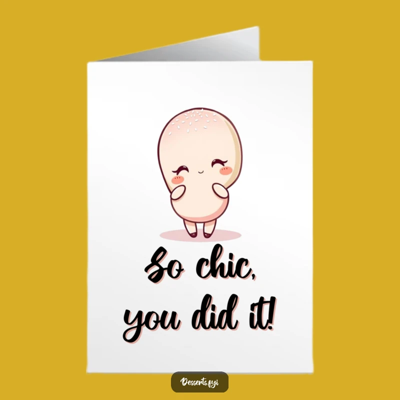 Free Printable Congrats Card: Posing Macaron Star, Downloadable Chic Funny Gift