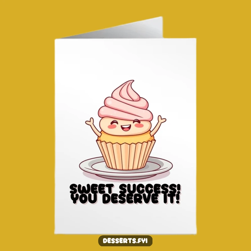 Free Printable Congratulations Card: Joyful Jig Cupcake, Humorous Downloadable