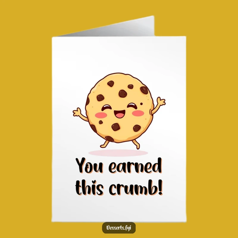 Free Printable Congrats Card: Dancing Cookie Funny Downloadable Greeting Gift