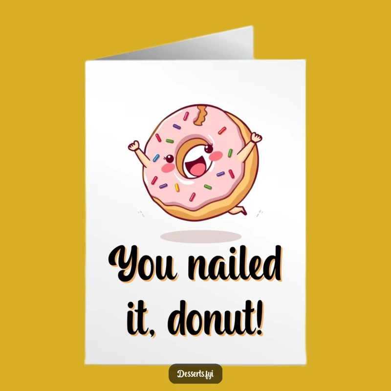 Free Printable Donut Congrats Card - Cartwheeling Downloadable for Any Achievement