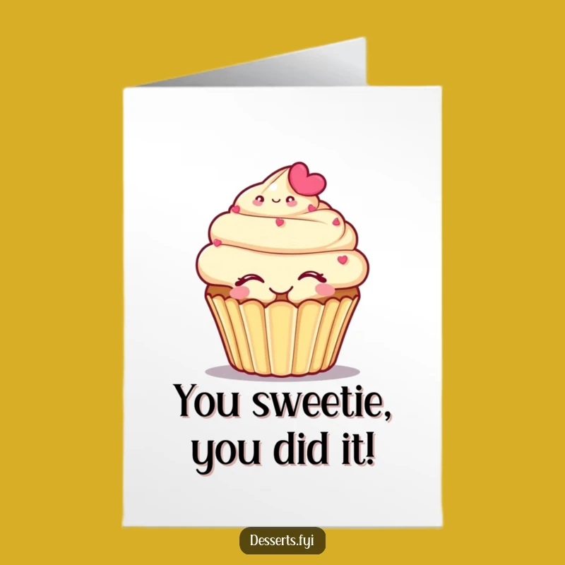 Free Printable Congrats Card: Cupcake Embrace, Joyful Humorous Downloadable Gift
