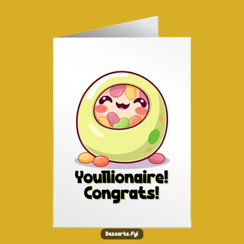 Free Printable Jelly Bean Congrats Card: Funny Downloadable Gift for Delightful Wins