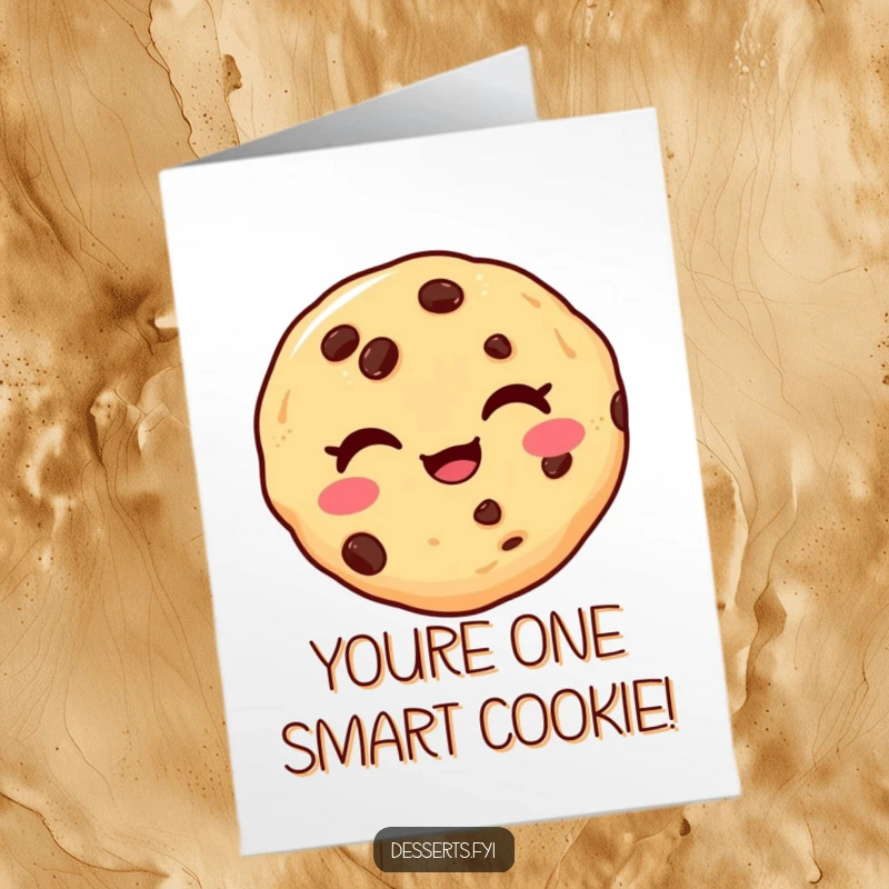 Funny free printable congratulations card featuring a delighted cookie winking playfully, perfect for celebrating achievements.